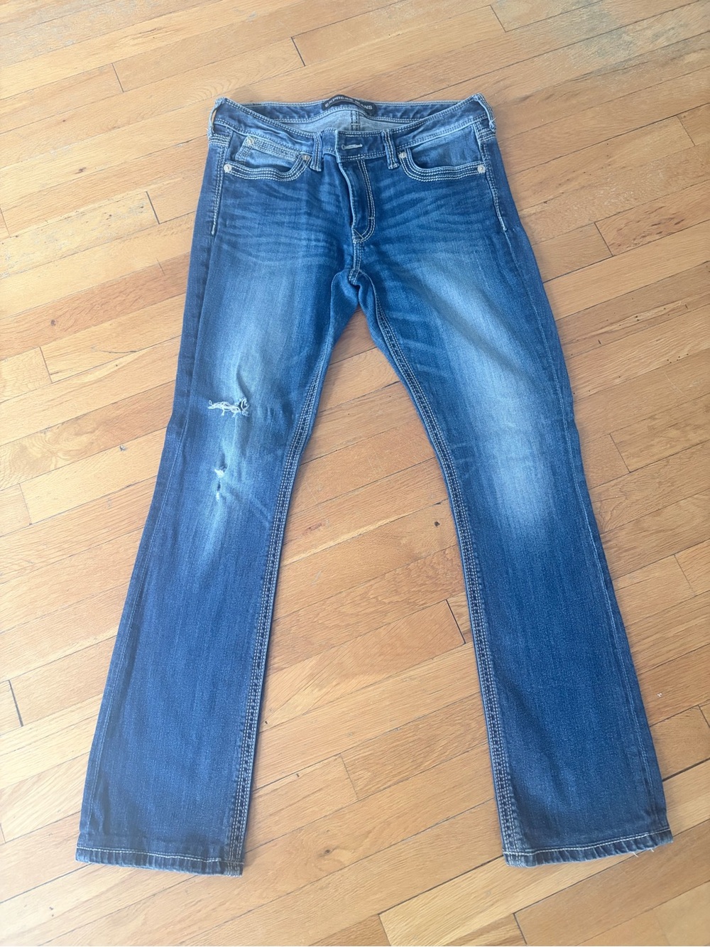 Blue Distressed Women’s Jeans - Classic Straight Fit